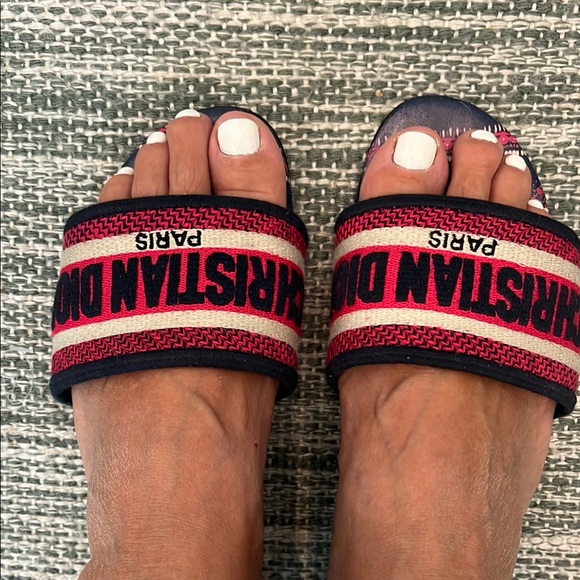 Dior Red and Blue Sandals with Eye-Catching Design - Picture 1 of 12